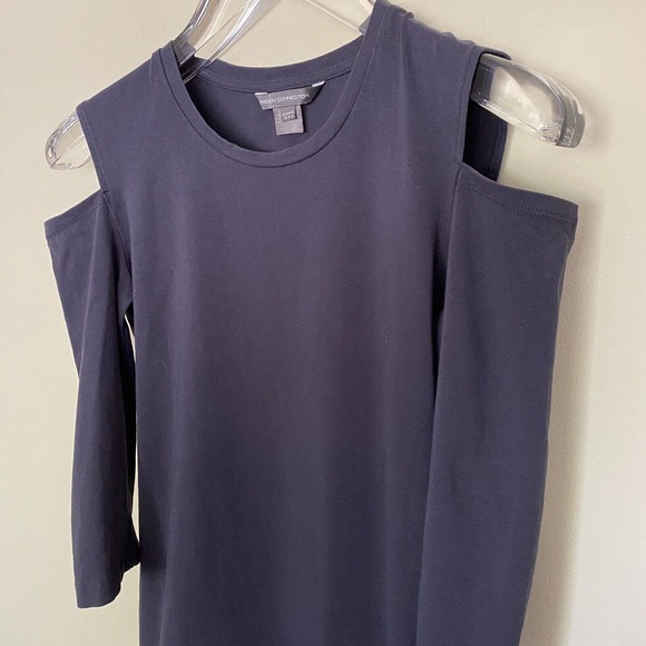 French Connection Women's Navy Cold Shoulder Stretchy Bodycon Dress - Size 8 - Picture 3 of 7